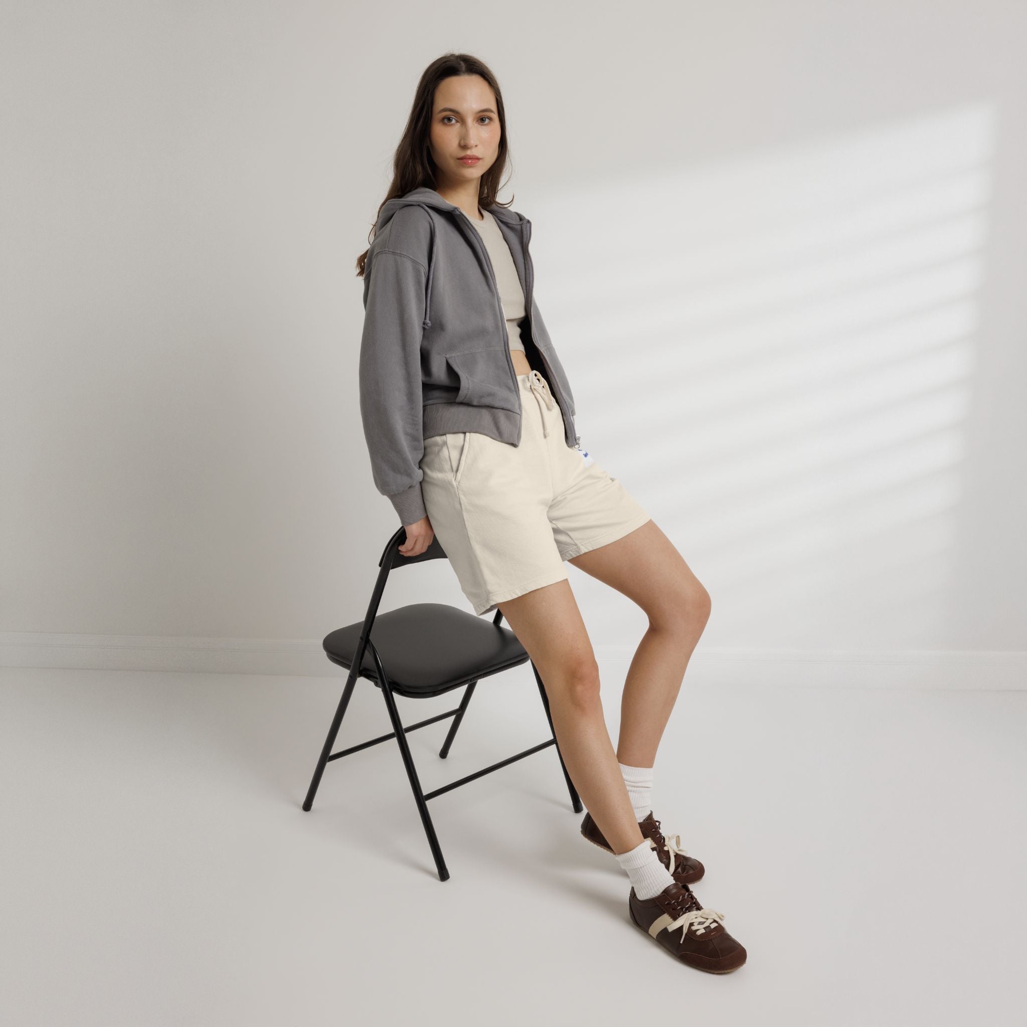 Lightweight Fleece Sweat Shorts – Minimal Logo Casual Lounge Shorts
