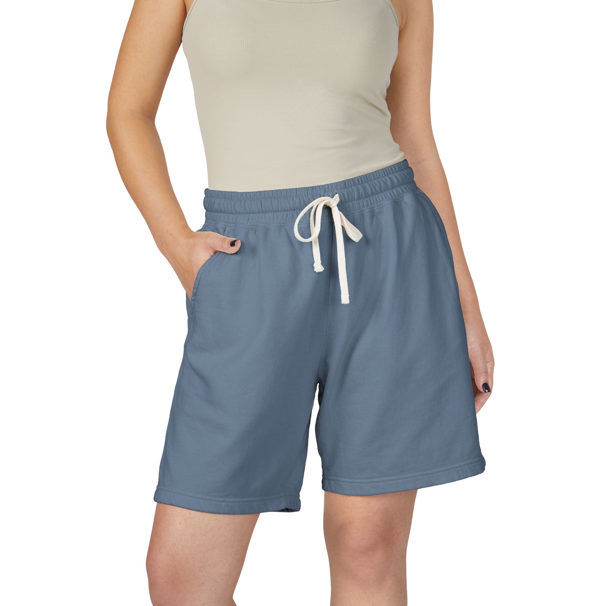 Lightweight Garment-Dyed Fleece Sweat Shorts — Casual Lounge & Athletic Wear