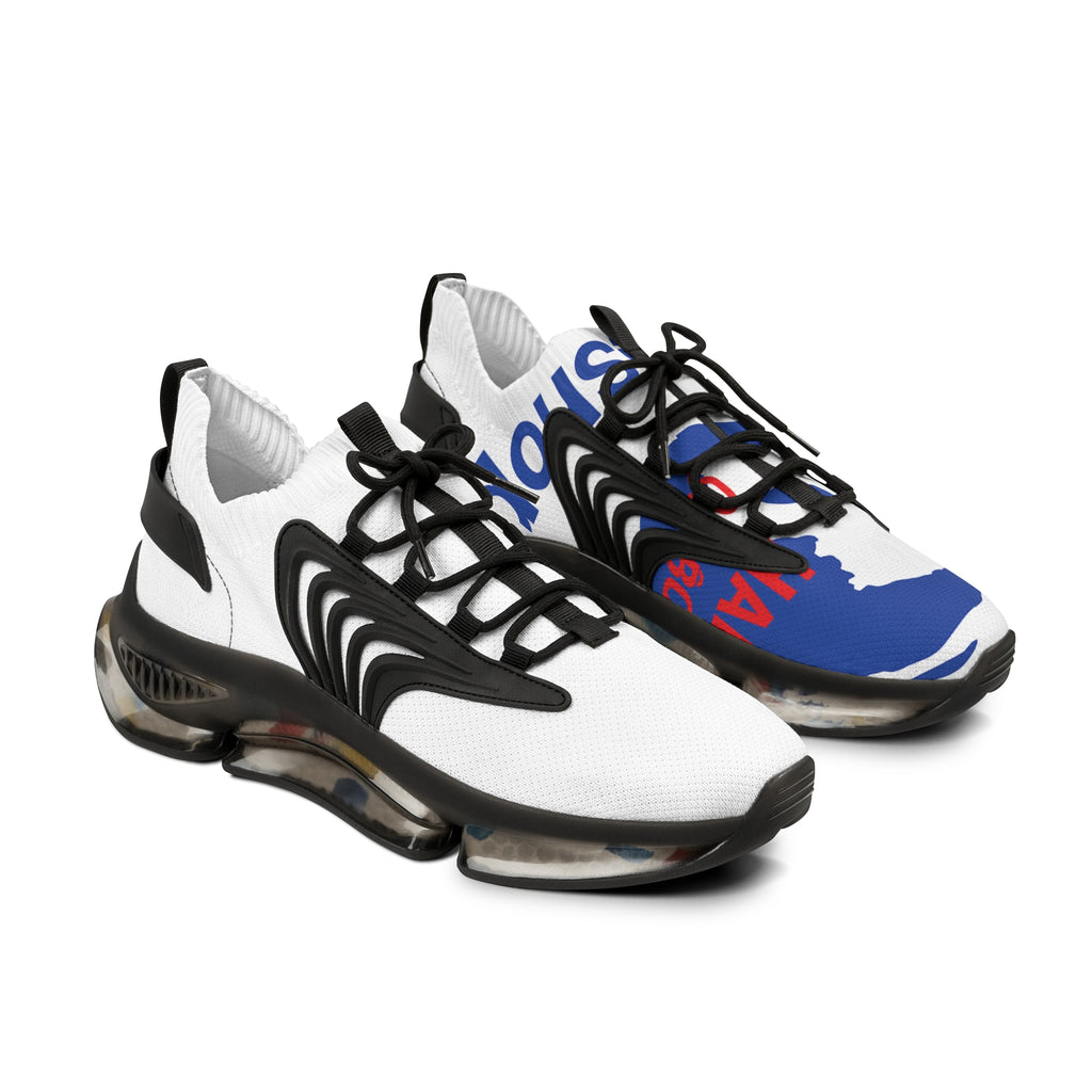 Mesh Sneakers — Bold Blue Graphic Men's Athletic Shoes