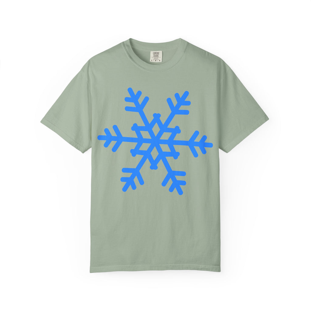 Snowflake Graphic T-Shirt — Blue Winter Snow Tee