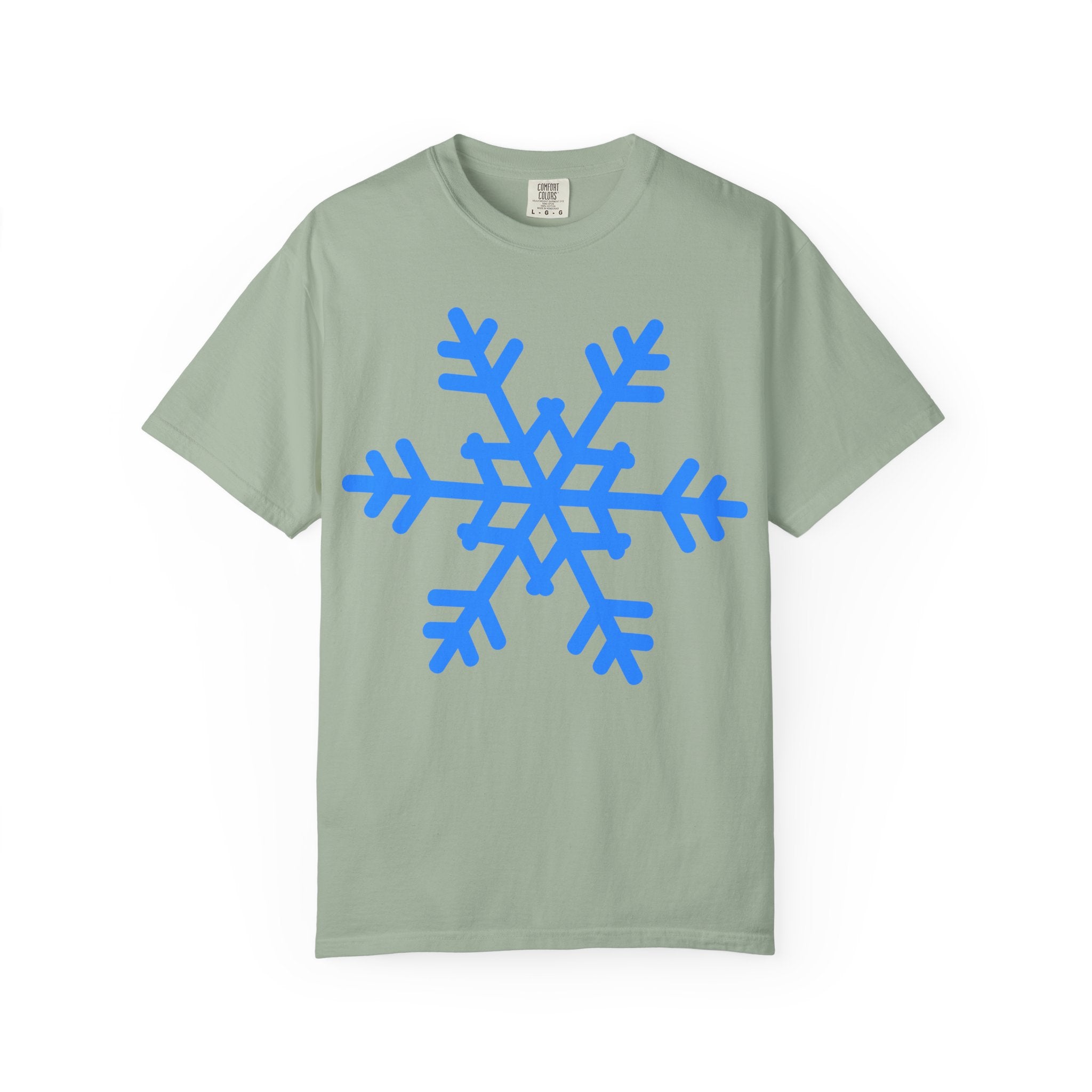 Snowflake Graphic T-Shirt — Blue Winter Snow Tee