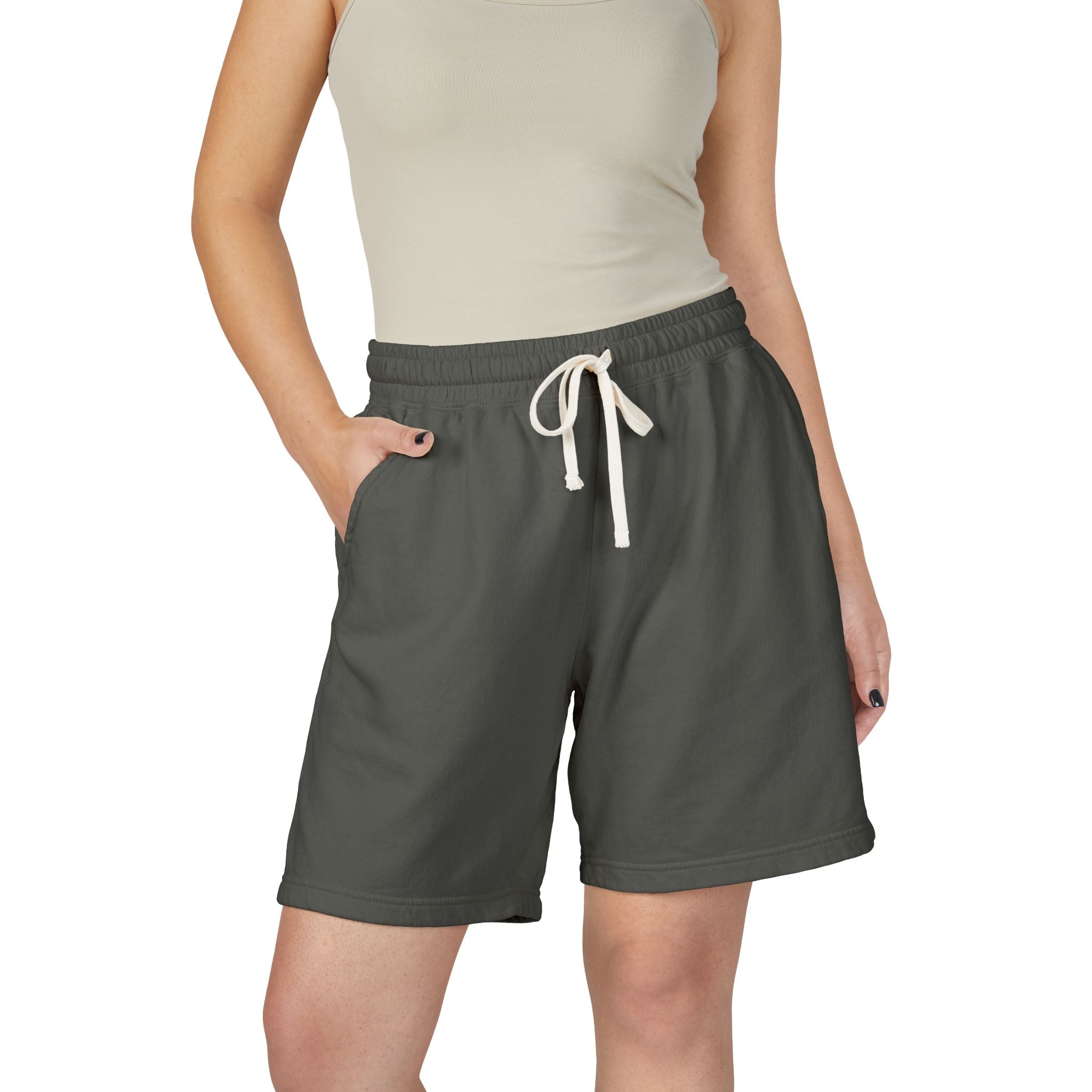 Lightweight Garment-Dyed Fleece Sweat Shorts — Casual Lounge & Athletic Wear