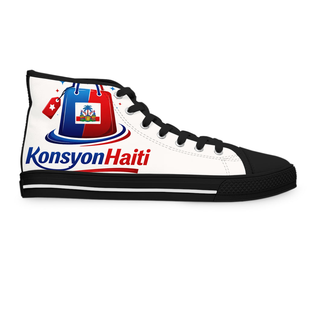 Patriotic Brushstroke High Top Sneakers — Women's USA Flag Design