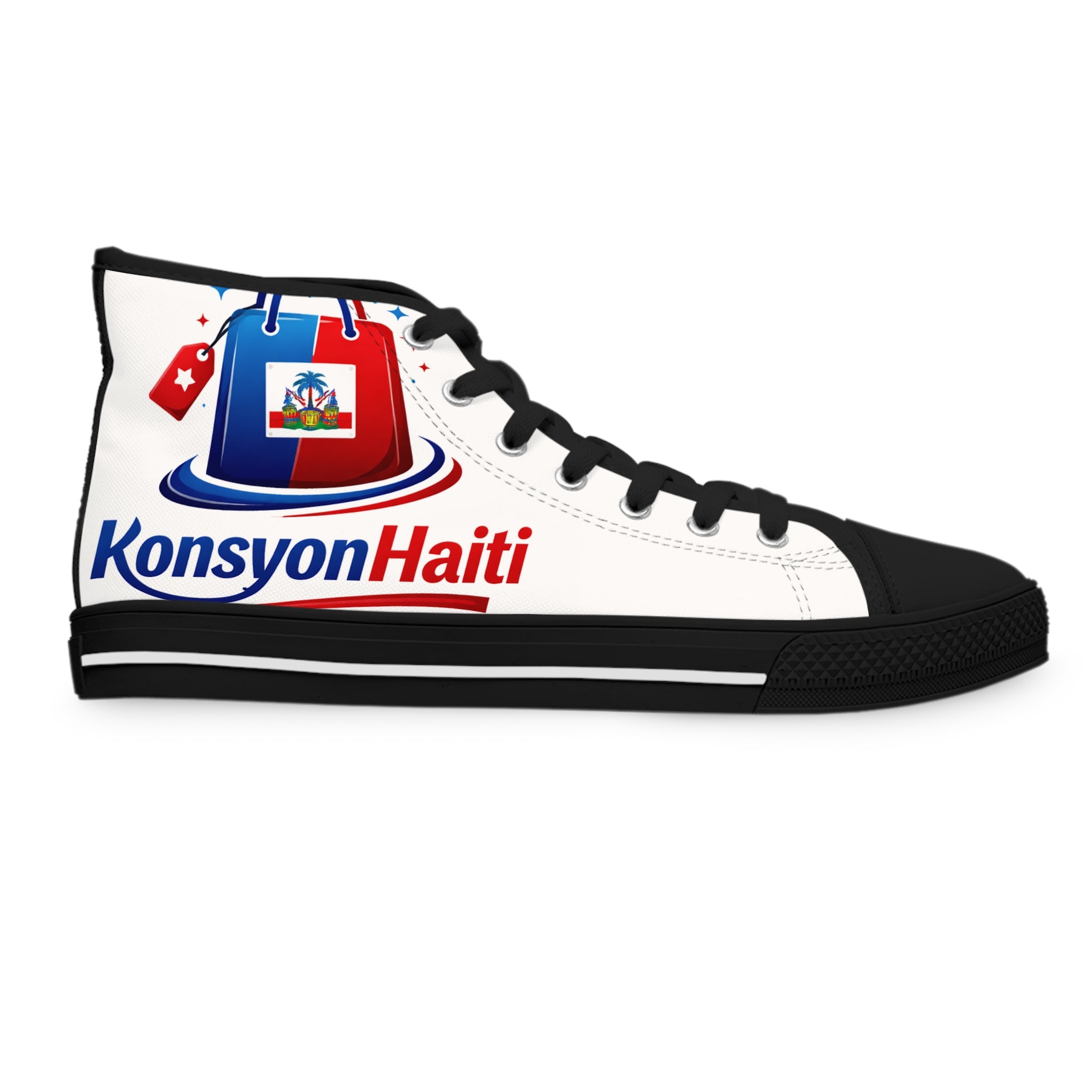 Patriotic Brushstroke High Top Sneakers — Women's USA Flag Design