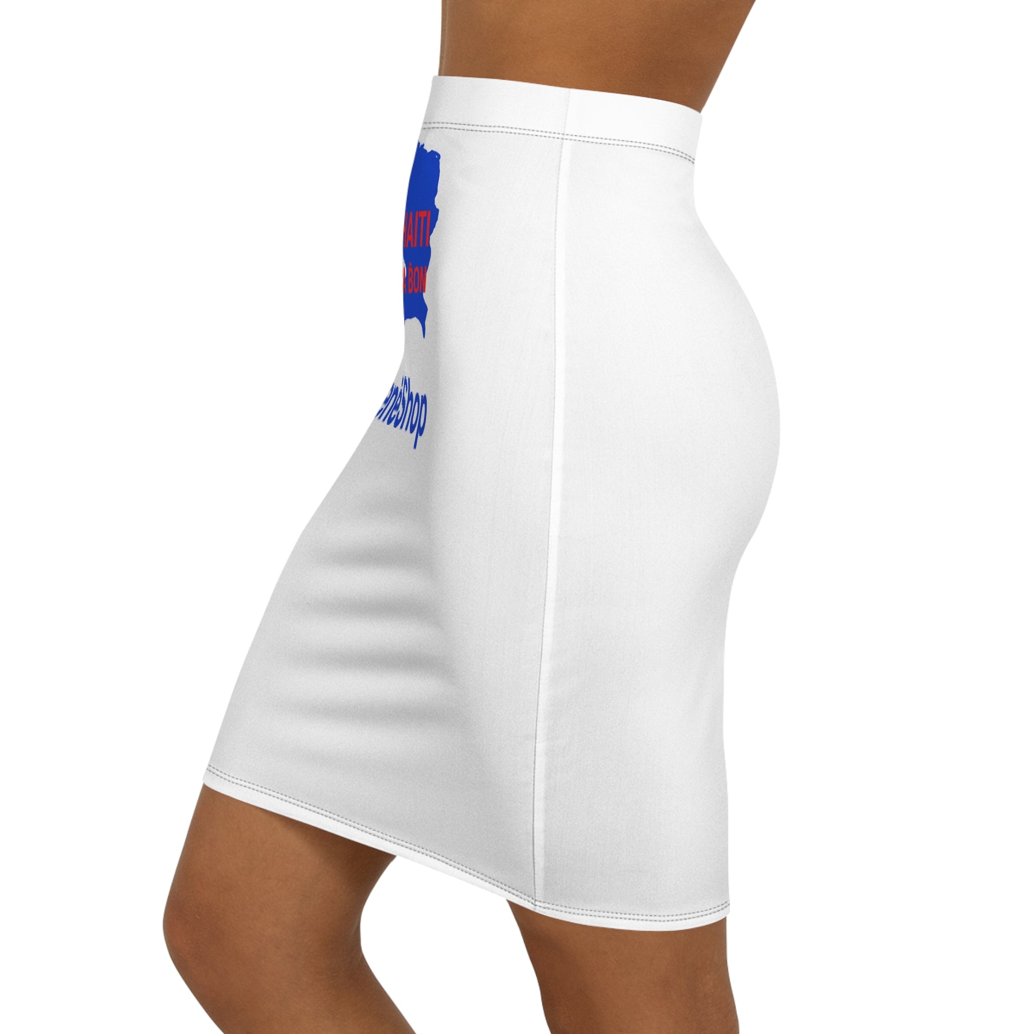 Haiti Map 'Haiti Ça Bon' Women's Pencil Skirt — RenéShop Graphic