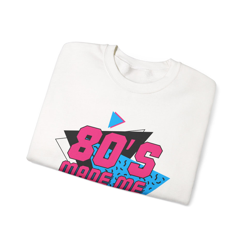 80's Made Me Crewneck Sweatshirt — Retro 1980s Retro Pop Graphic Pullover