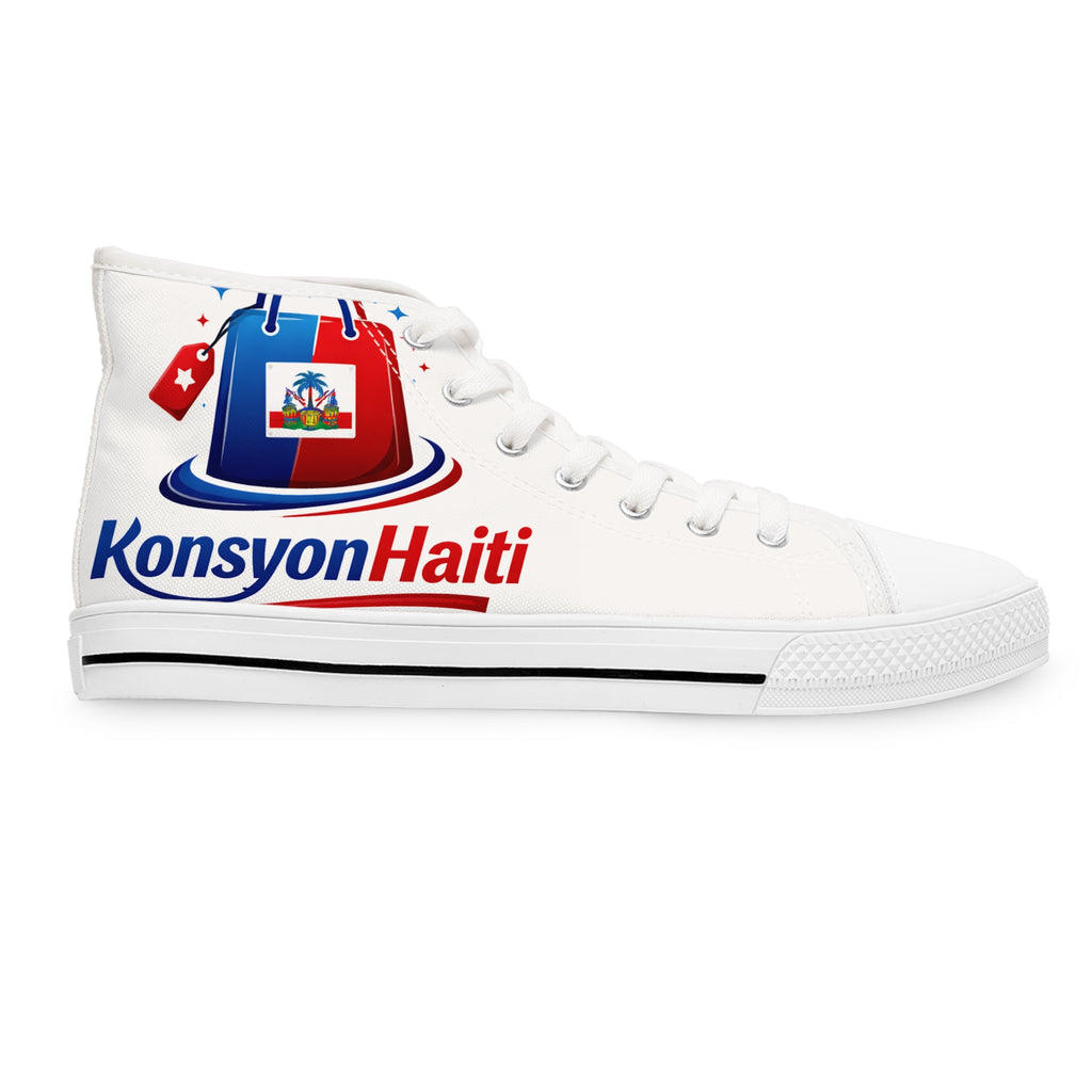 Patriotic Brushstroke High Top Sneakers — Women's USA Flag Design