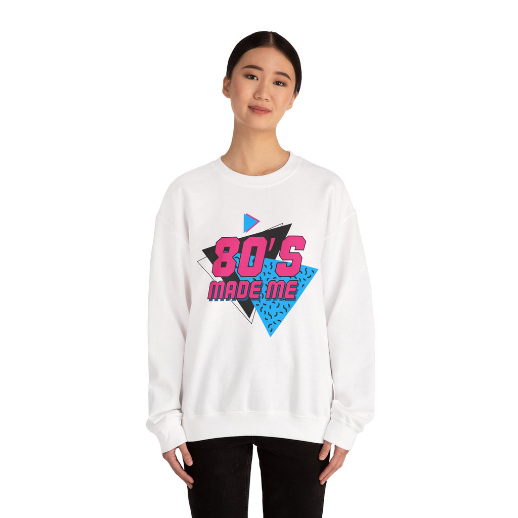 80's Made Me Crewneck Sweatshirt — Retro 1980s Retro Pop Graphic Pullover