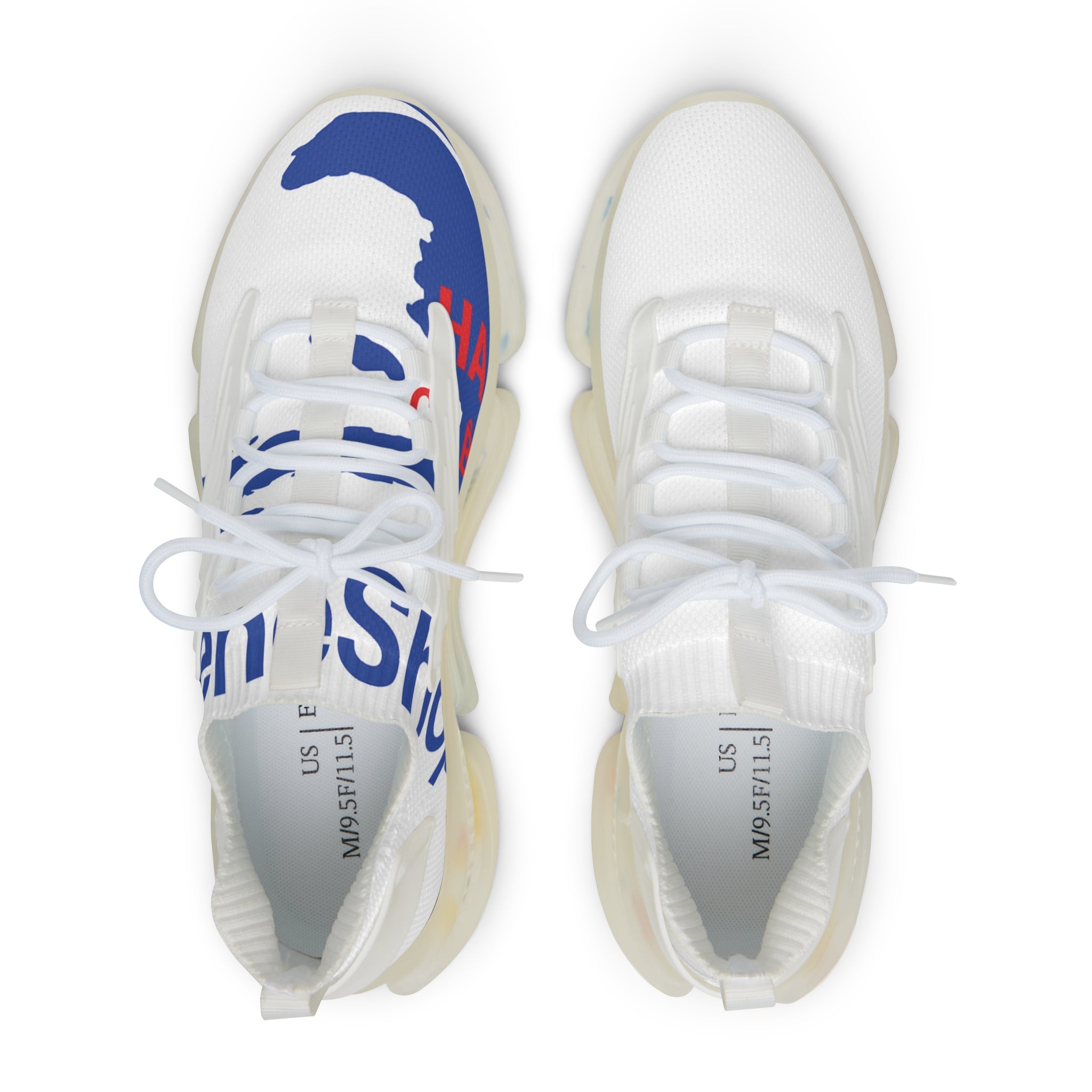 Mesh Sneakers — Bold Blue Graphic Men's Athletic Shoes