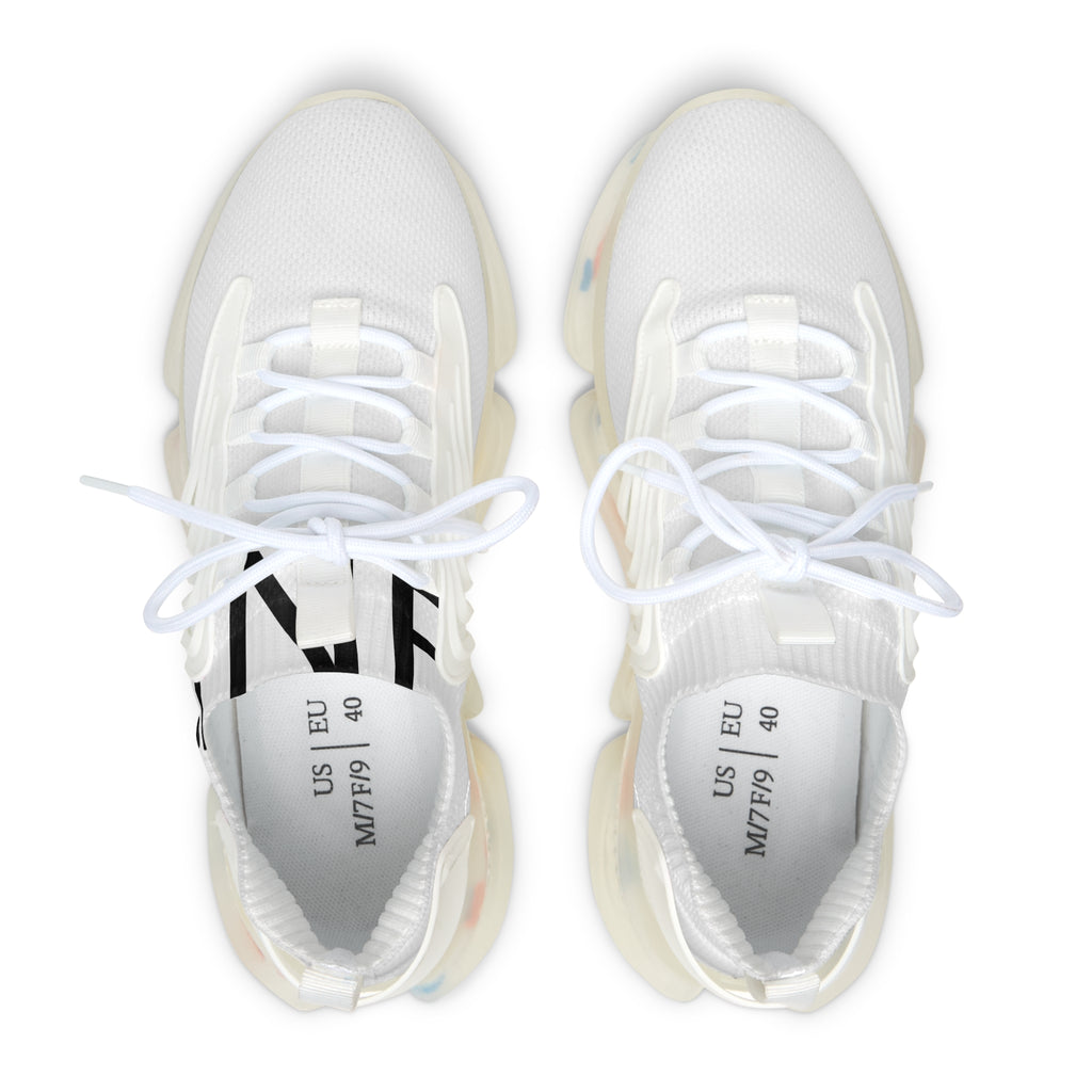 White Mesh Sneakers — Lightweight Women's Trainer with Cushioned Speckled Sole