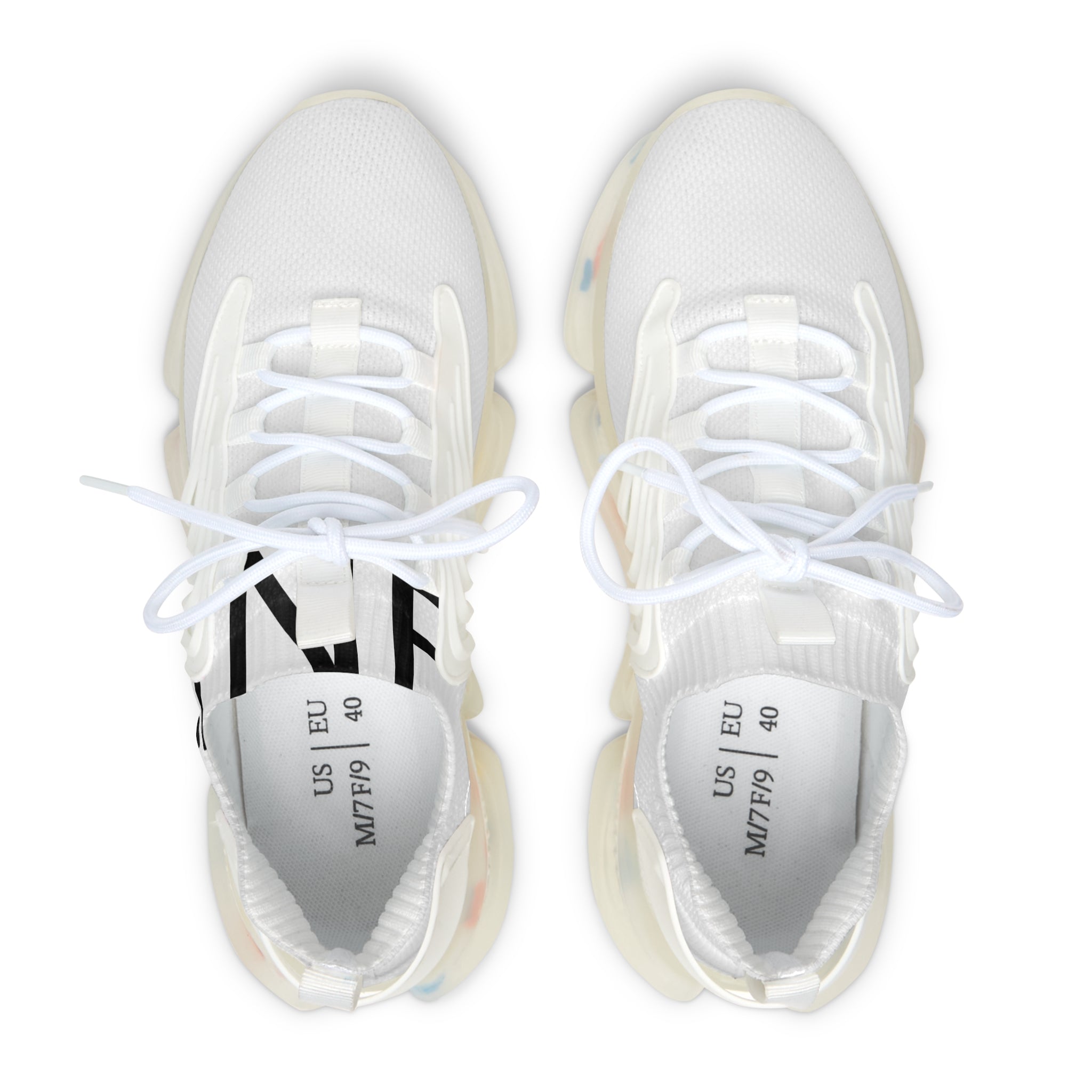 White Mesh Sneakers — Lightweight Women's Trainer with Cushioned Speckled Sole