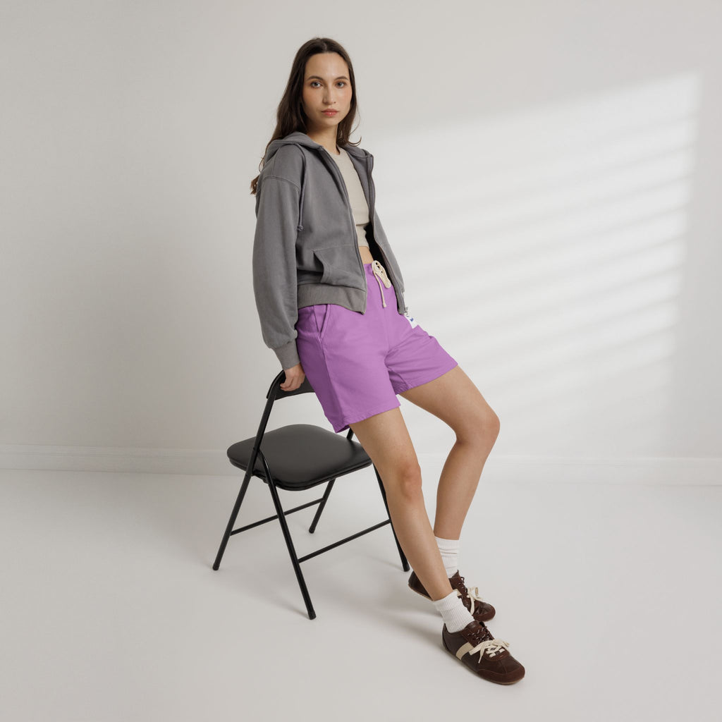 Lightweight Fleece Sweat Shorts – Minimal Logo Casual Lounge Shorts