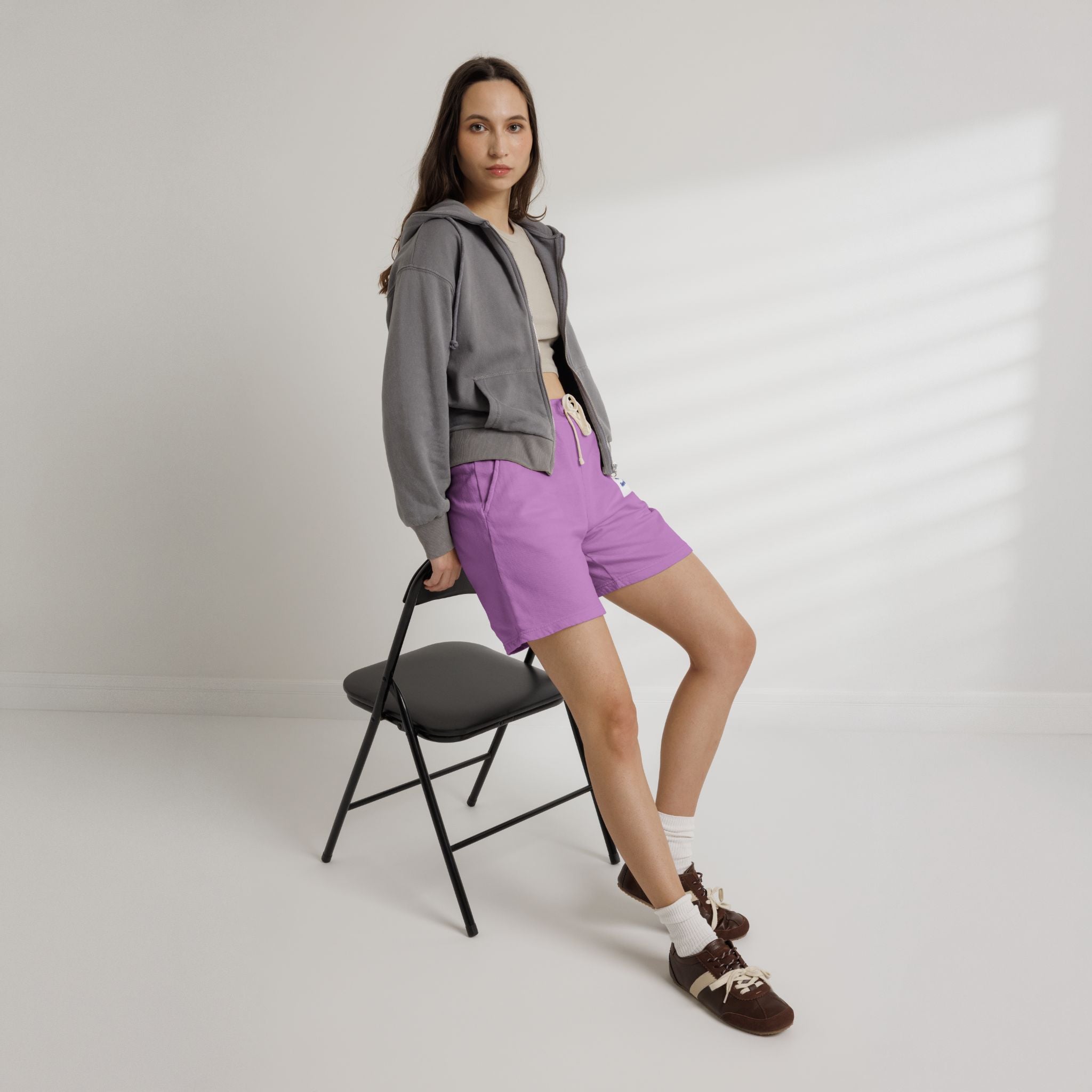 Lightweight Fleece Sweat Shorts – Minimal Logo Casual Lounge Shorts