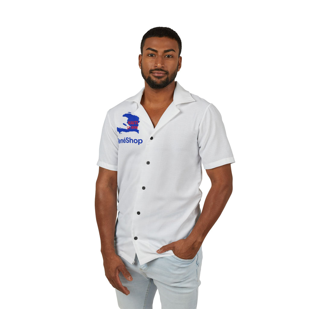 RenéShop Logo Hawaiian Camp Shirt — Men’s Casual Resort Button-Up
