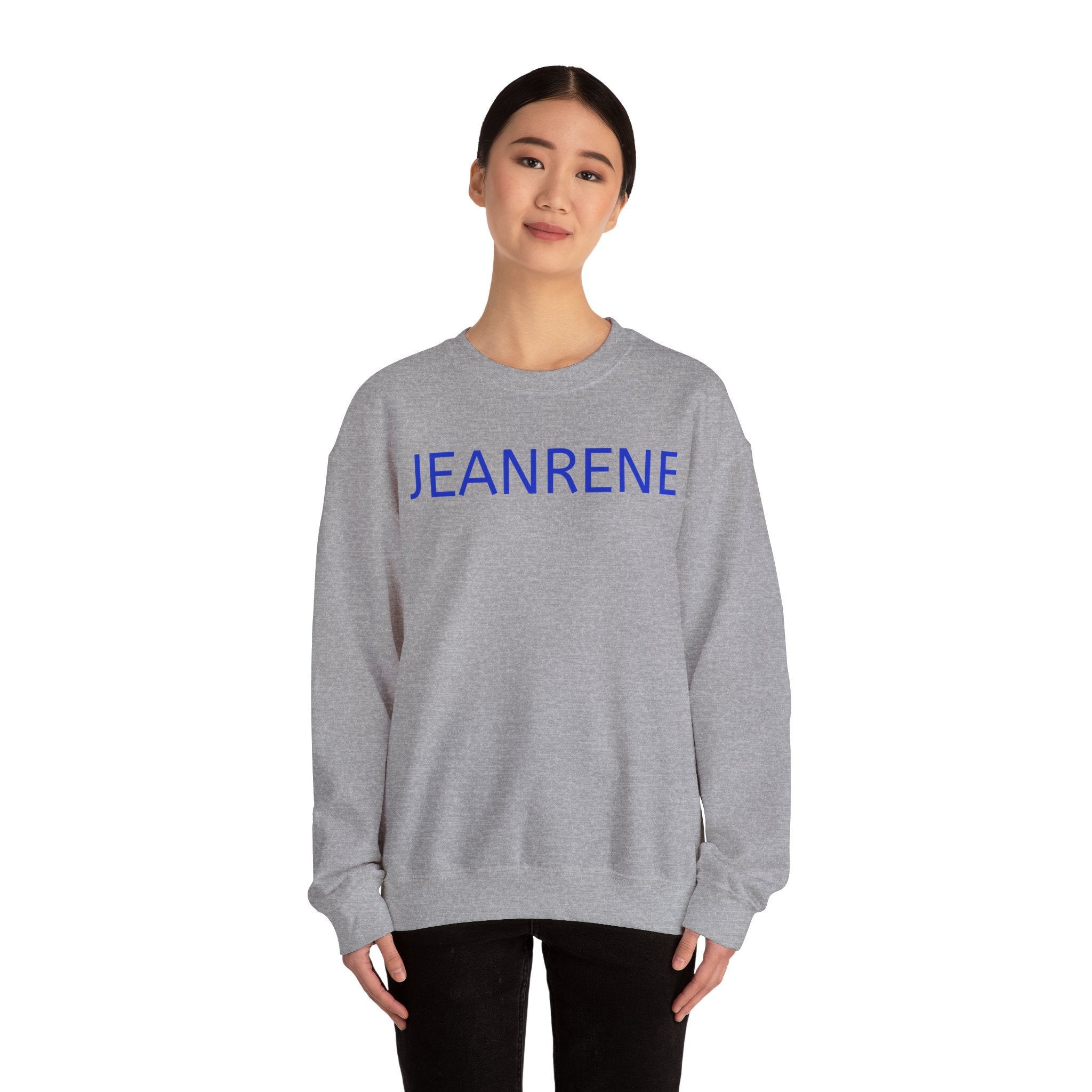 Jeanrene Crewneck Sweatshirt — Minimal Name Logo Pullover