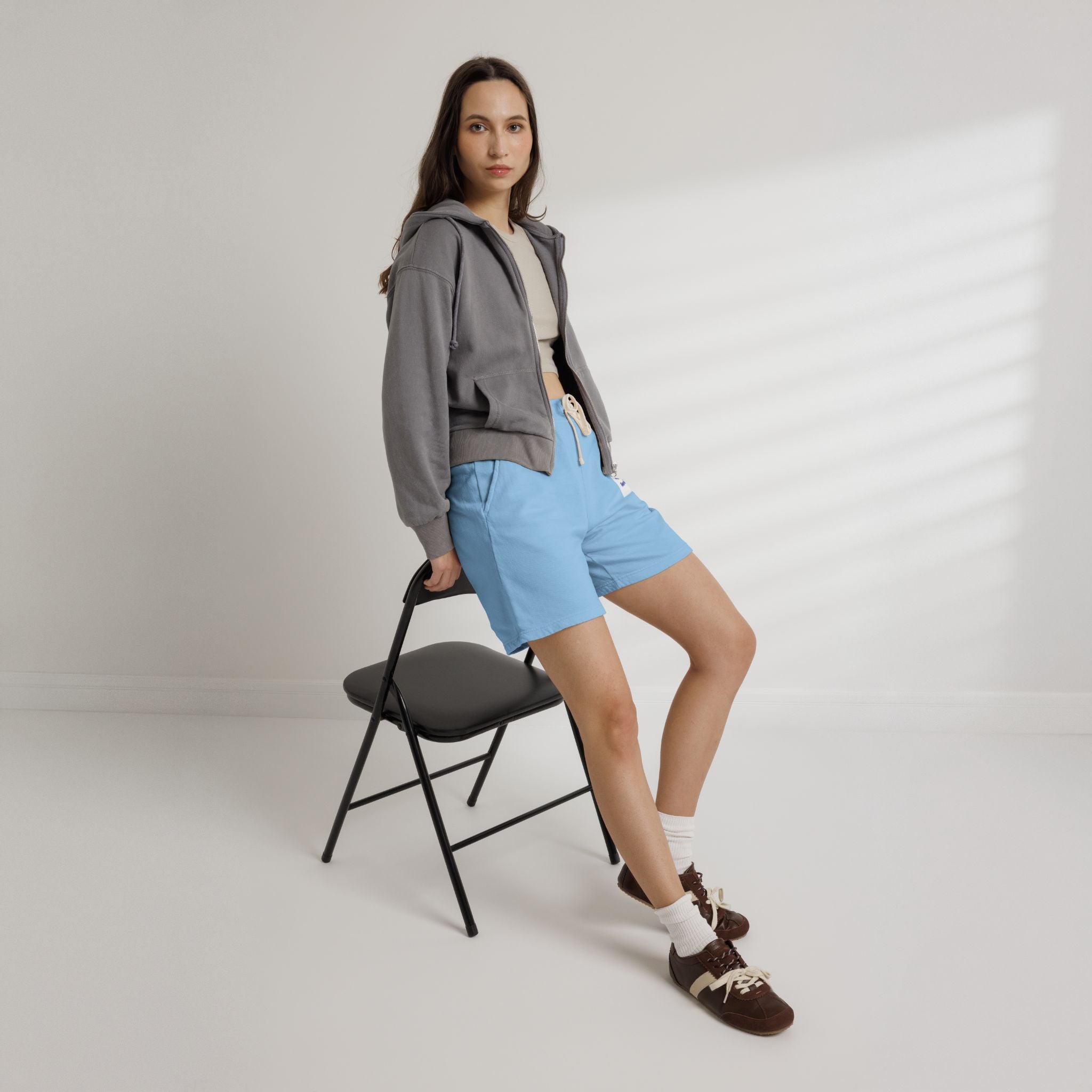Lightweight Fleece Sweat Shorts – Minimal Logo Casual Lounge Shorts