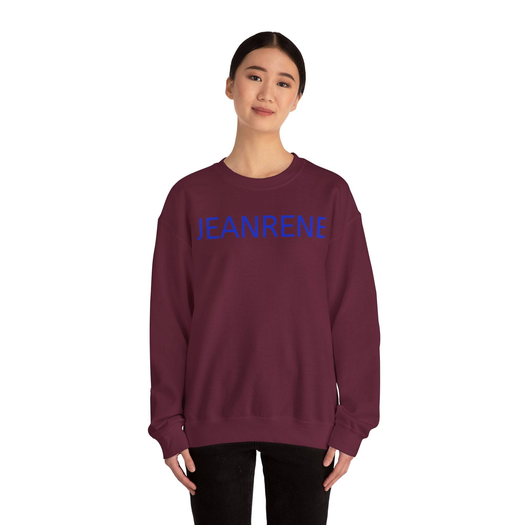 Jeanrene Crewneck Sweatshirt — Minimal Name Logo Pullover