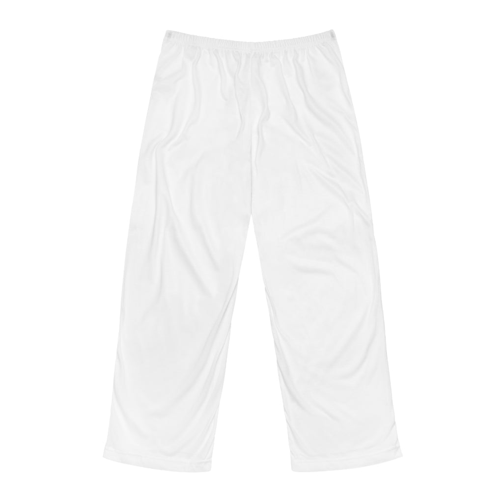 Men's Logo Pajama Pants – White Relaxed Sleep Lounge Pants with 'RENESHOP SHOP' Badge
