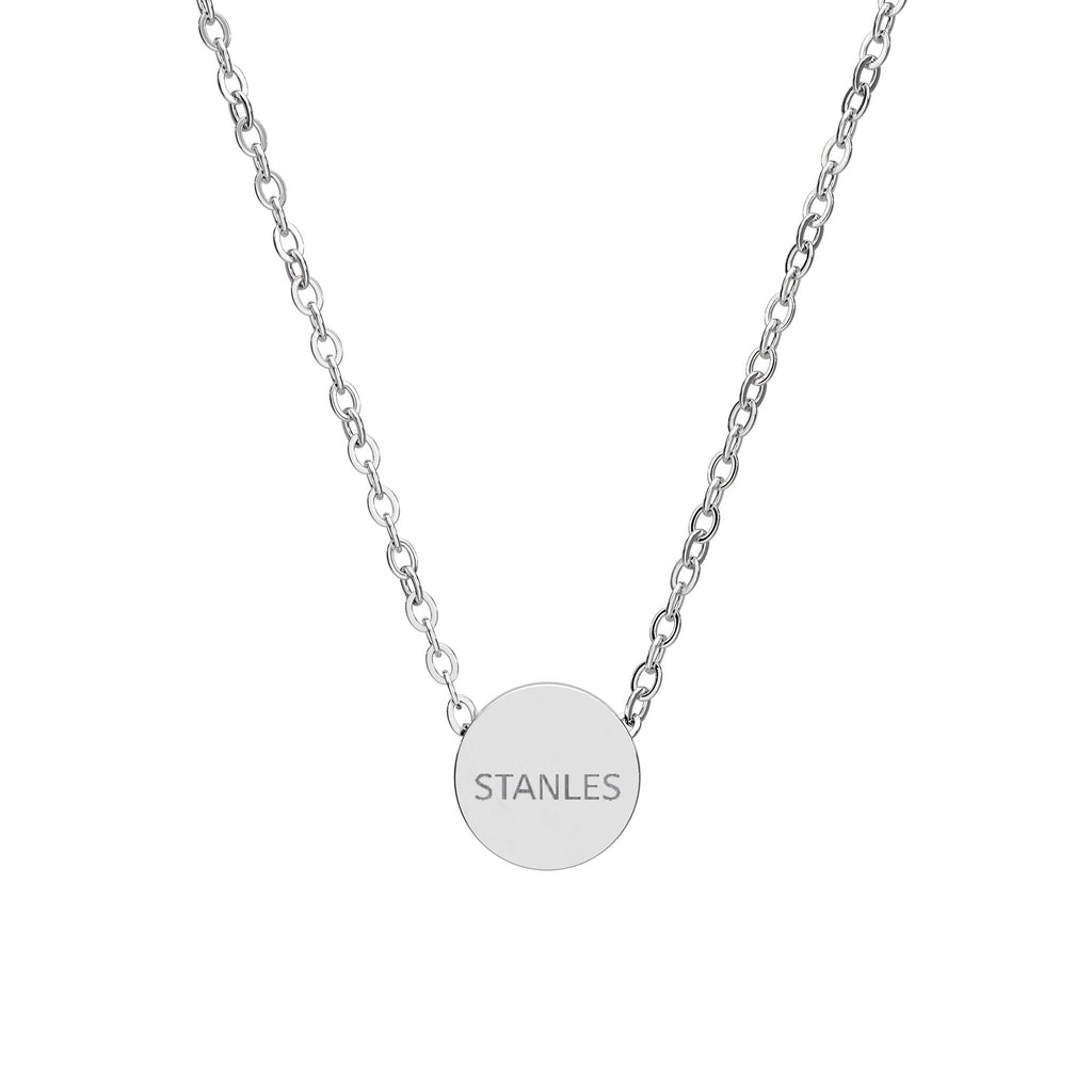 Mini Engravable Circle Necklace — Personalized Disc Pendant (Silver or Gold)