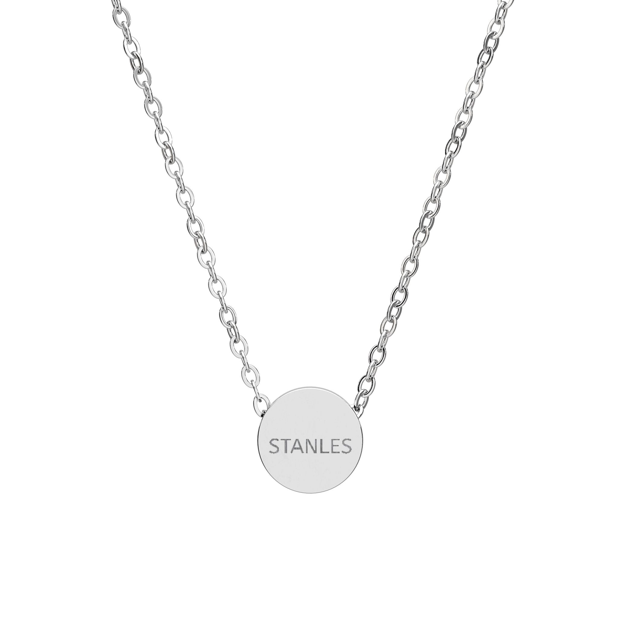 Mini Engravable Circle Necklace — Personalized Disc Pendant (Silver or Gold)