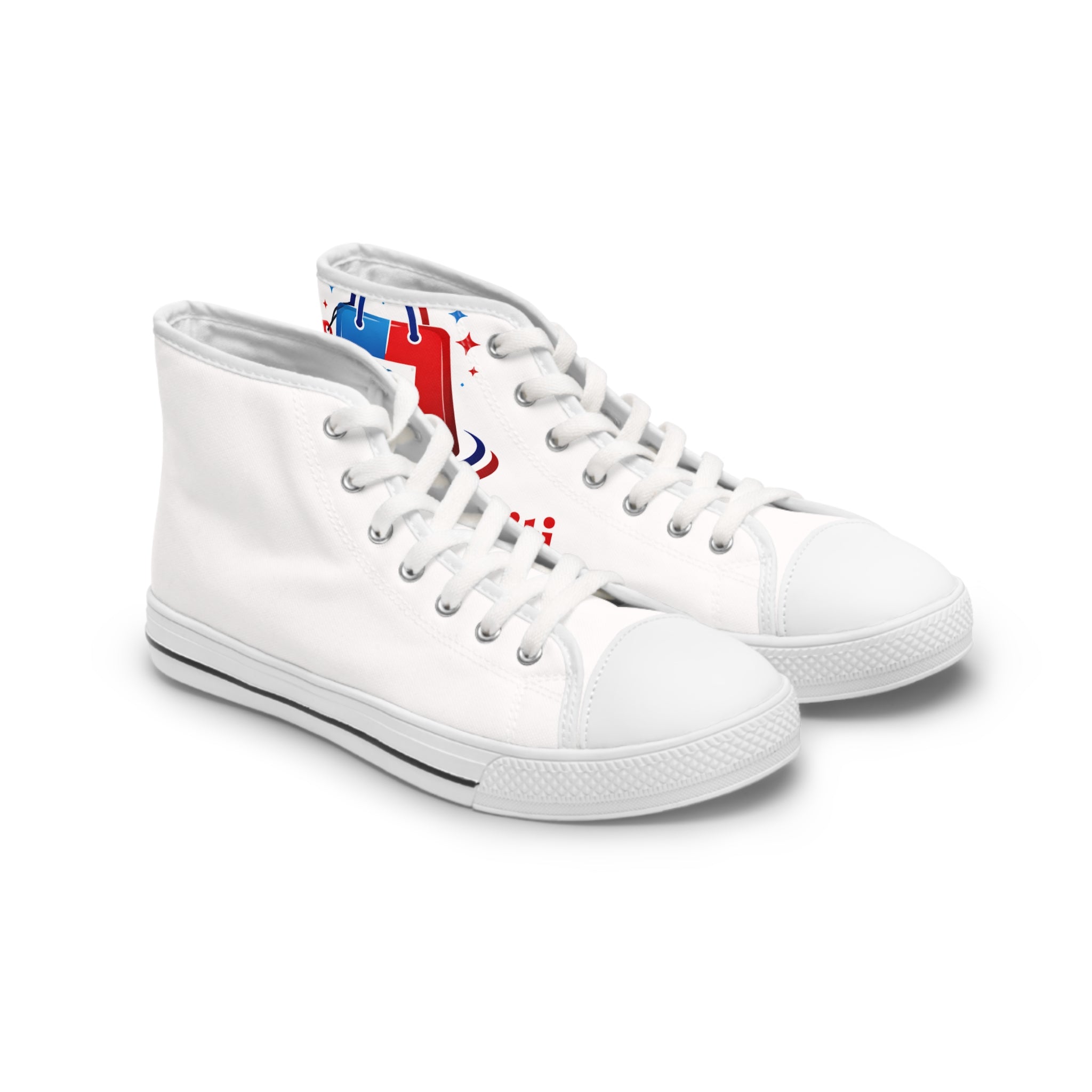 Patriotic Brushstroke High Top Sneakers — Women's USA Flag Design