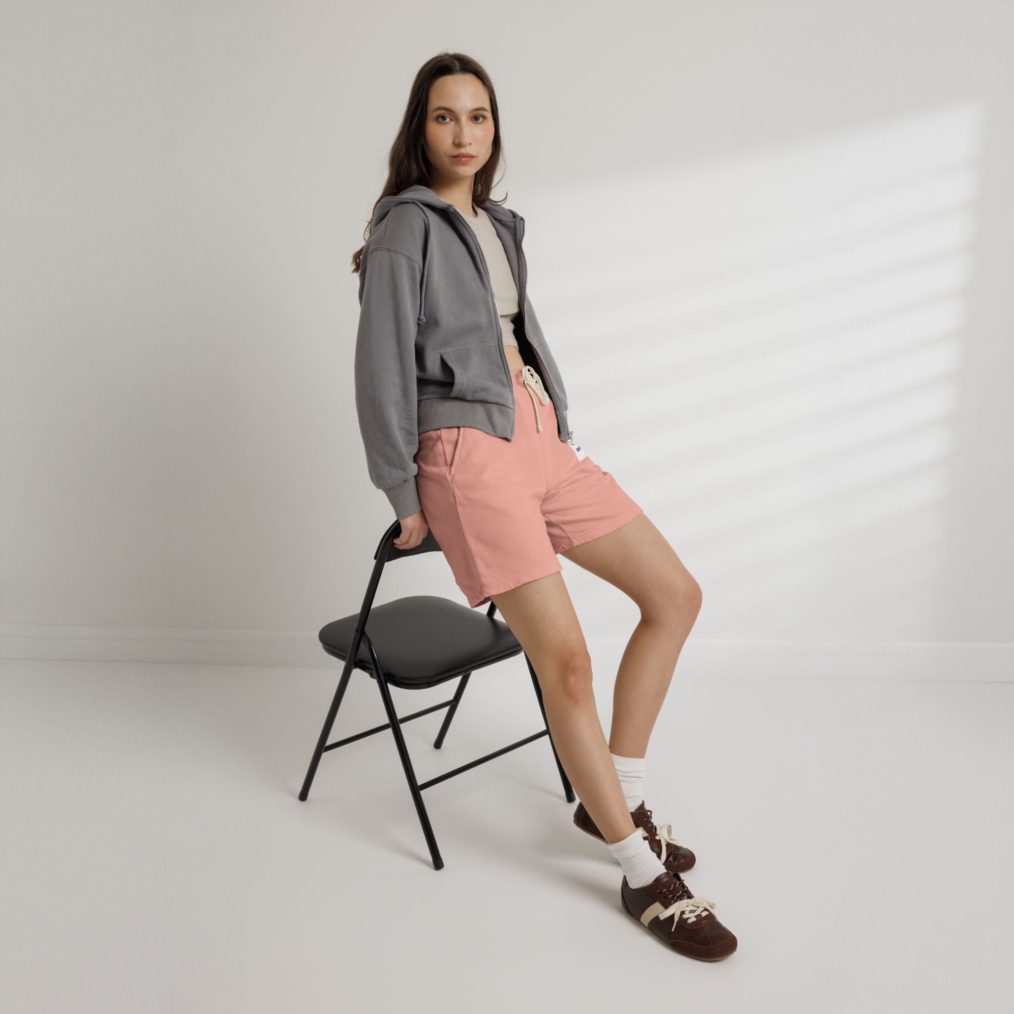Lightweight Fleece Sweat Shorts – Minimal Logo Casual Lounge Shorts