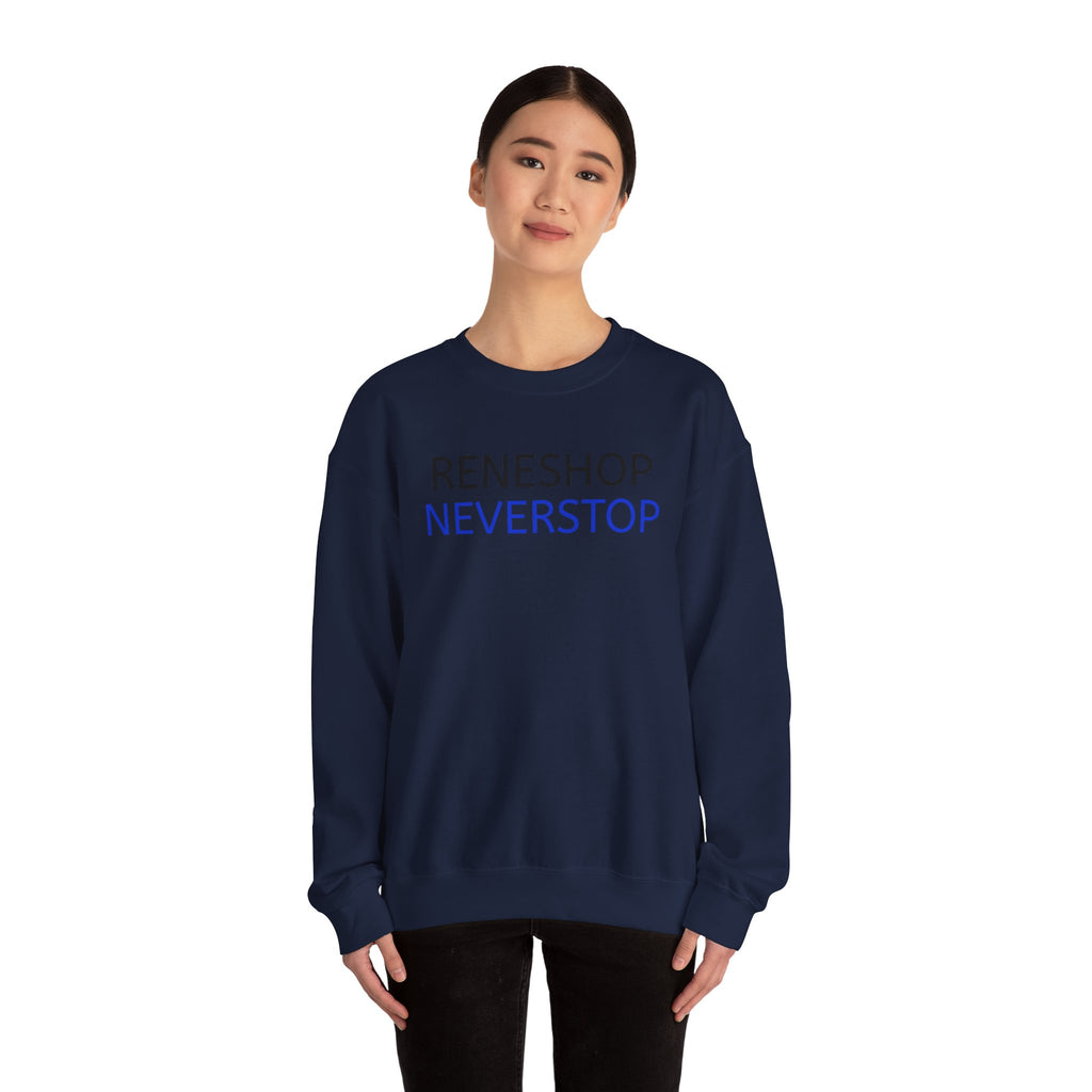 Crewneck Sweatshirt — RENESHOP NEVERSTOP Minimal Logo