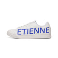 Men’s White Leather Low-Top Sneakers with Blue MLJRT Side Logo