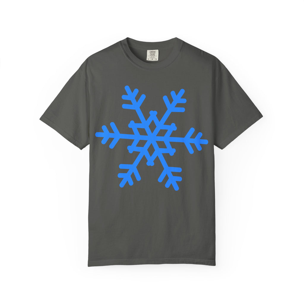 Snowflake Graphic T-Shirt — Blue Winter Snow Tee
