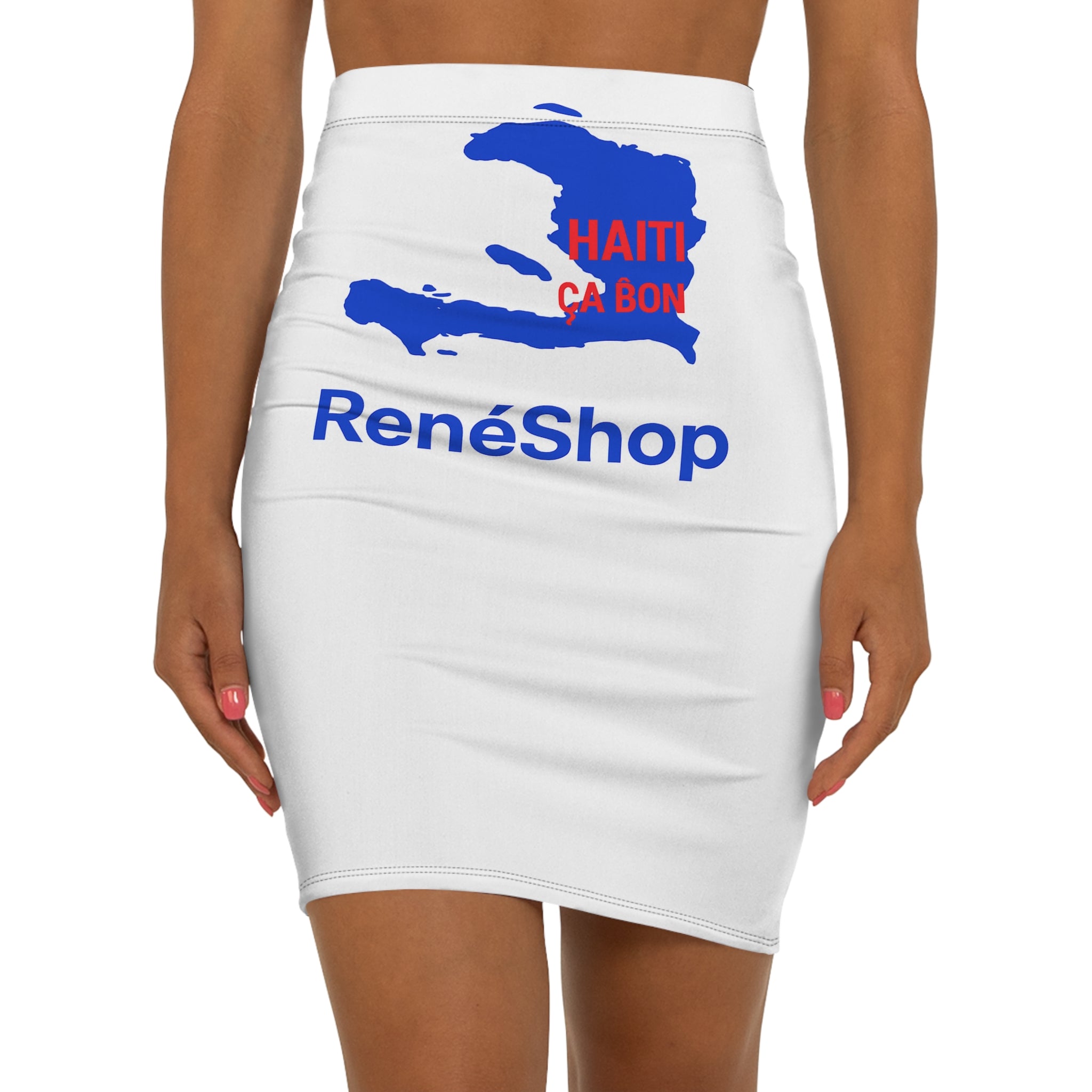 Haiti Map 'Haiti Ça Bon' Women's Pencil Skirt — RenéShop Graphic