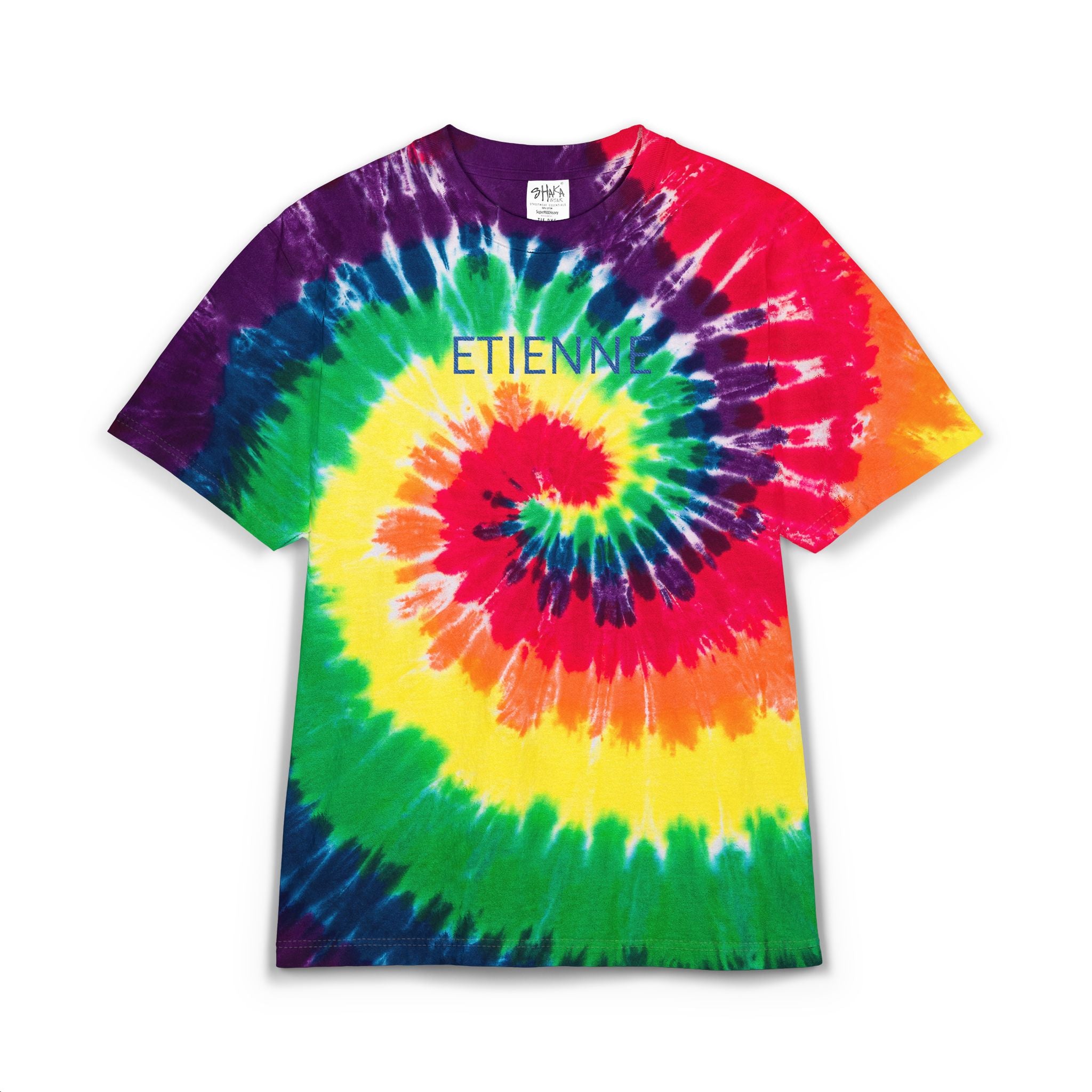 Tie-Dye Spiral Embroidered T-Shirt — Oversized Rainbow Tee