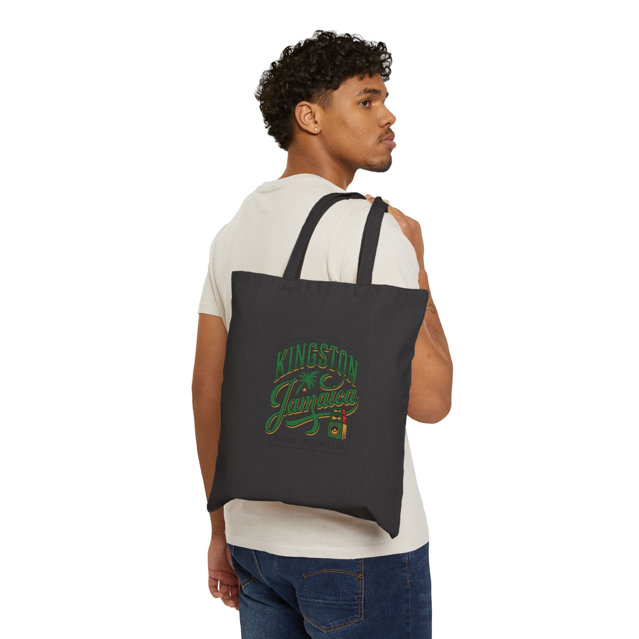 Kingston Jamaica Tote, Caribbean Heritage, Vintage Island Pride Canvas