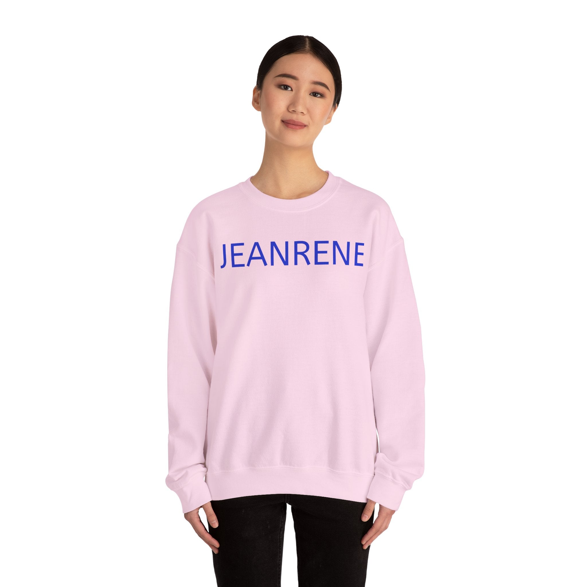 Jeanrene Crewneck Sweatshirt — Minimal Name Logo Pullover