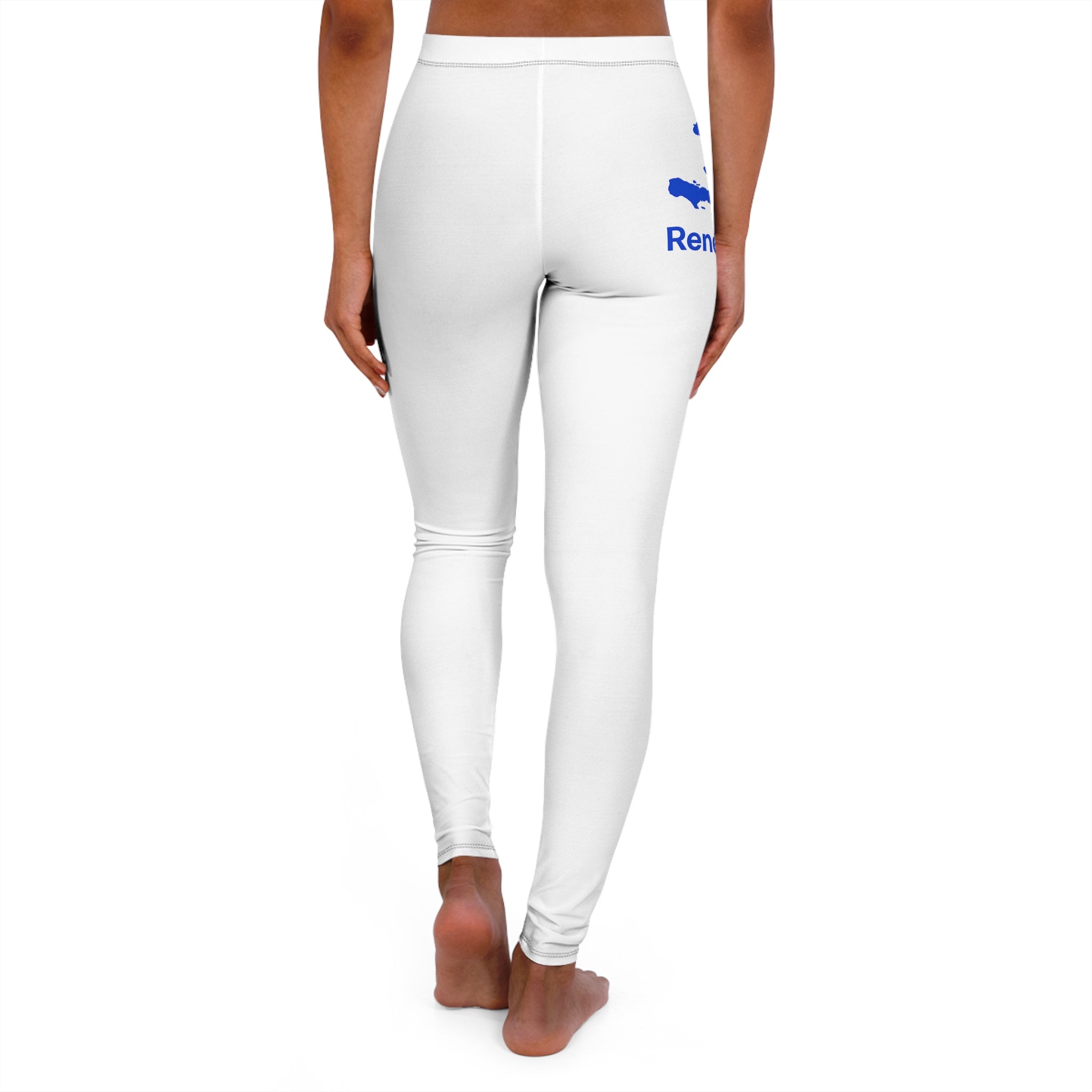 Leggings — Minimal 'Remember' Blue Script Graphic High-Waist Women's Leggings