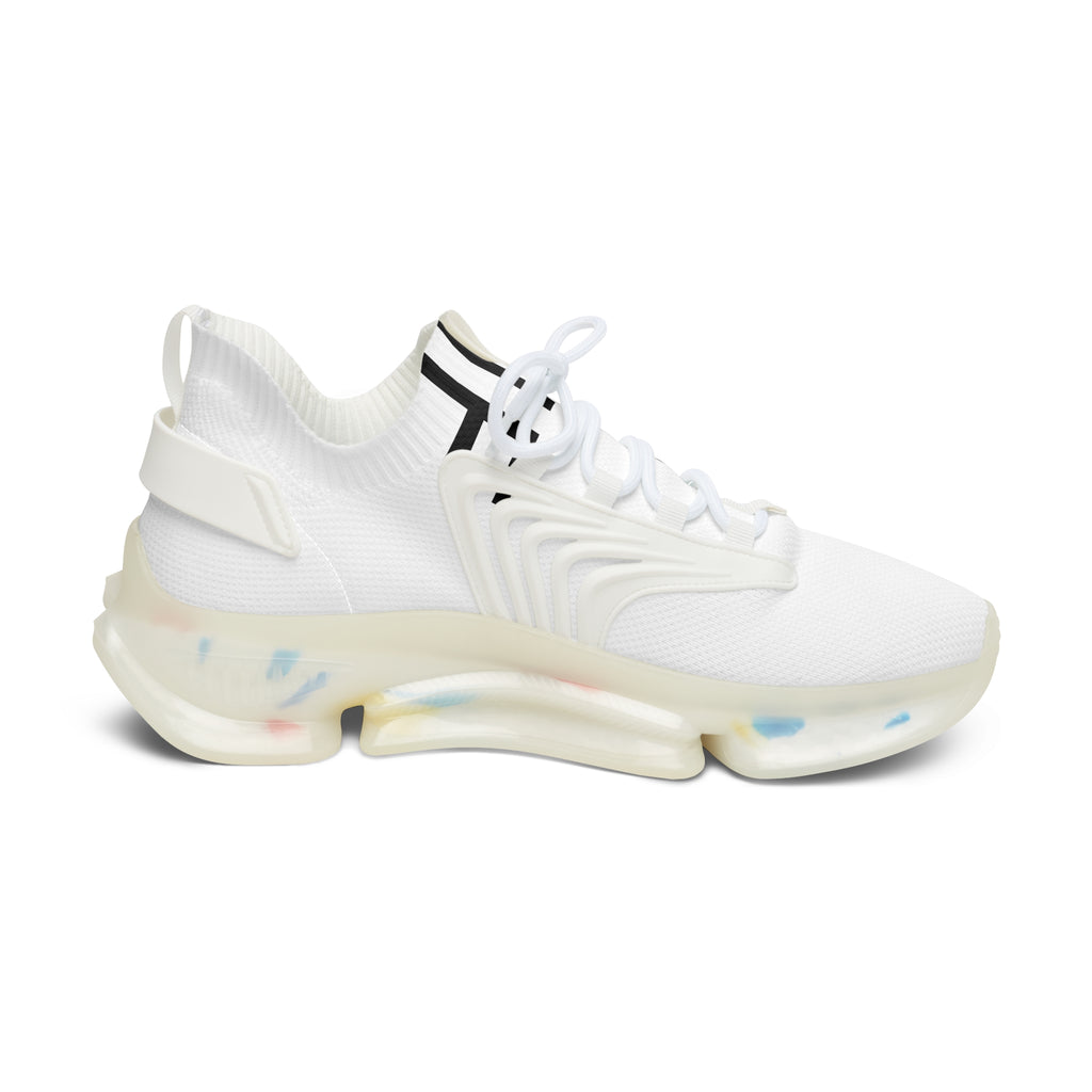 White Mesh Sneakers — Lightweight Women's Trainer with Cushioned Speckled Sole
