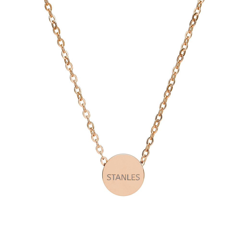 Mini Engravable Circle Necklace — Personalized Disc Pendant (Silver or Gold)