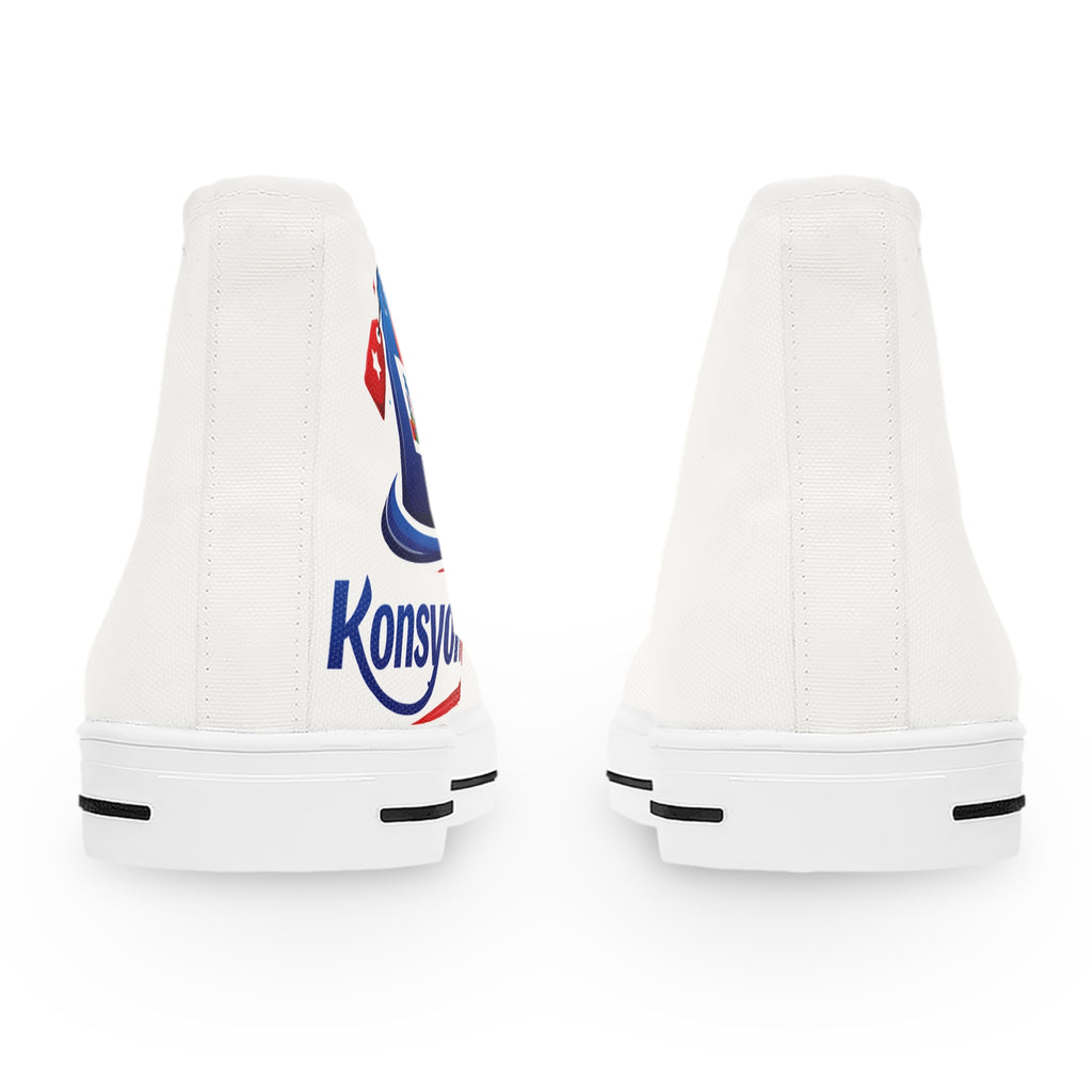 Patriotic Brushstroke High Top Sneakers — Women's USA Flag Design
