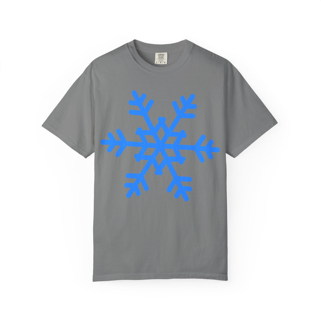 Snowflake Graphic T-Shirt — Blue Winter Snow Tee