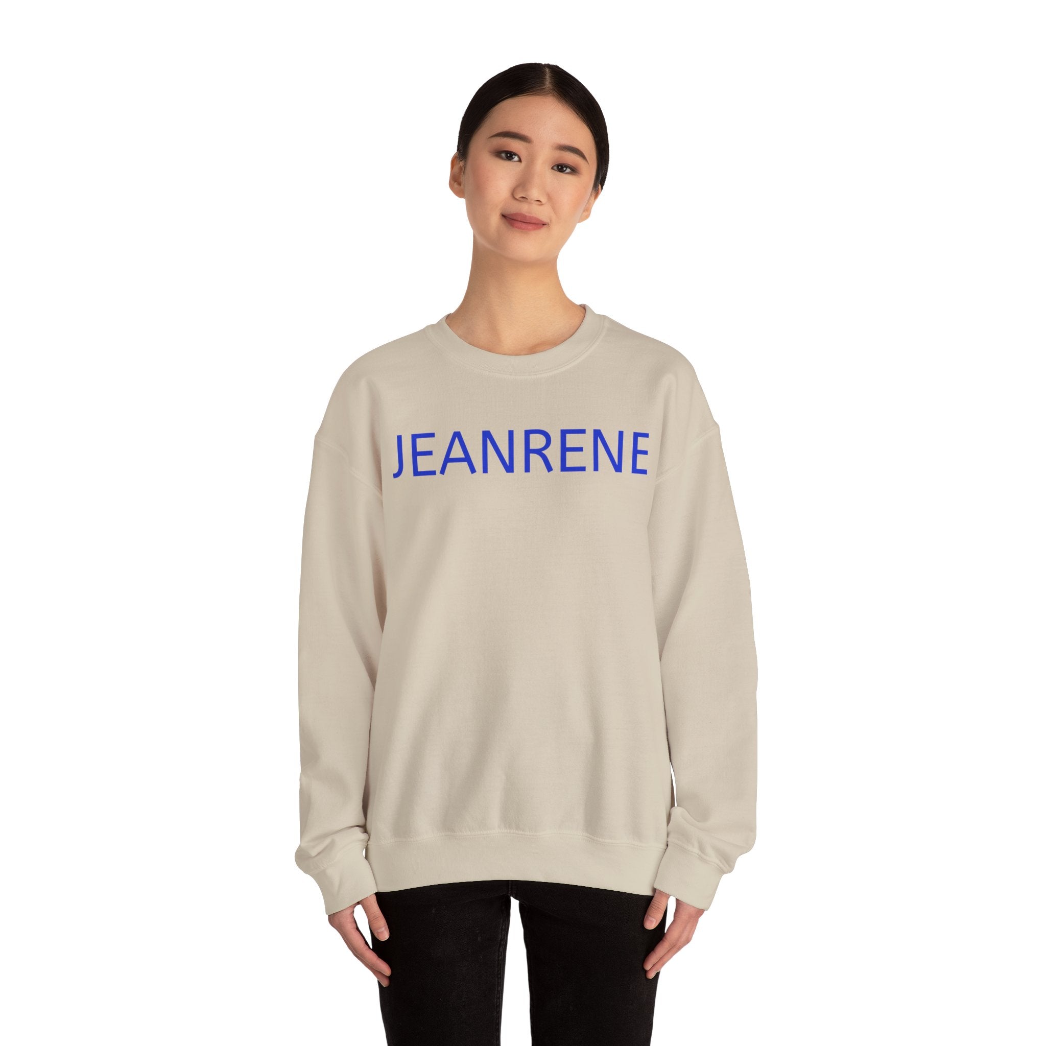 Jeanrene Crewneck Sweatshirt — Minimal Name Logo Pullover