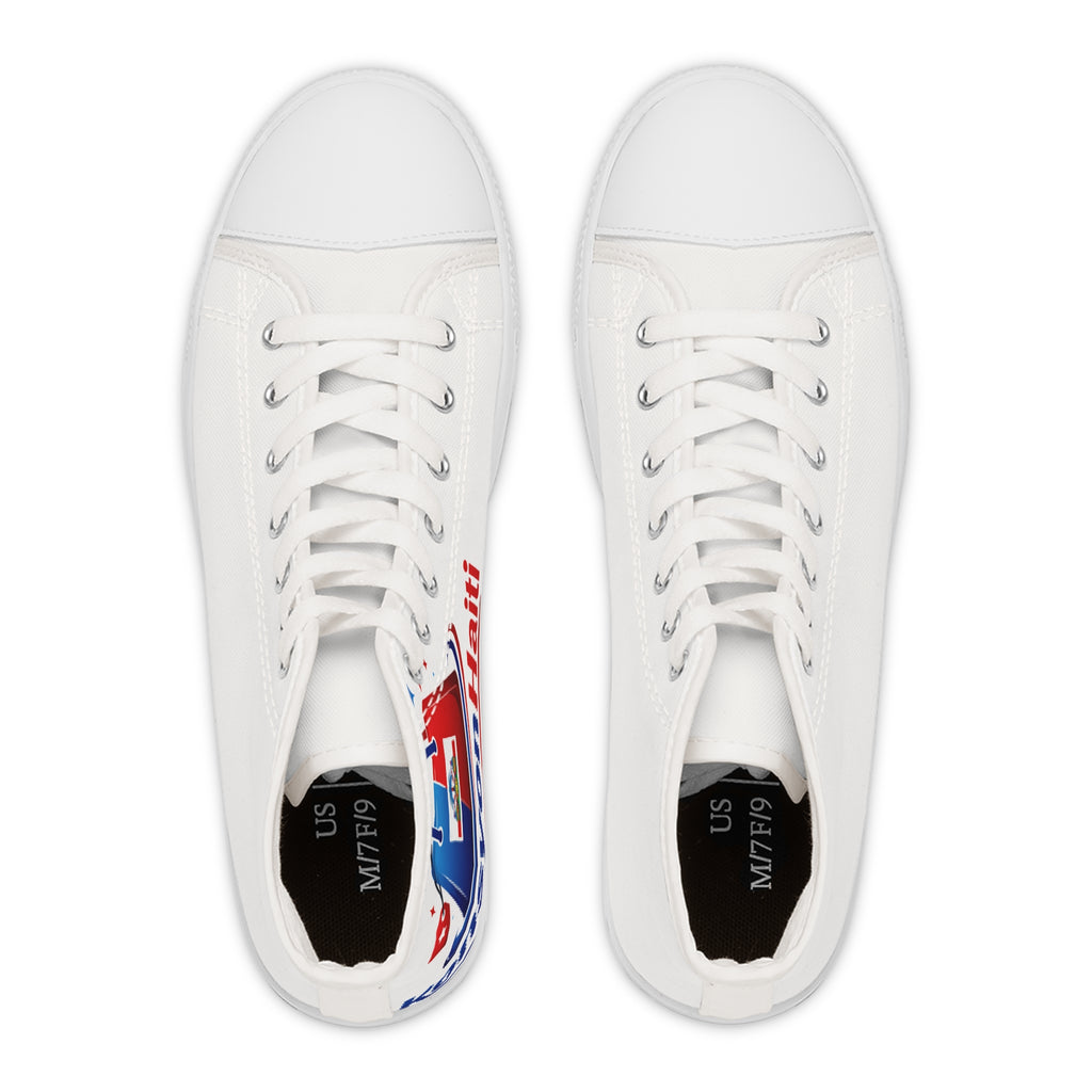 Patriotic Brushstroke High Top Sneakers — Women's USA Flag Design