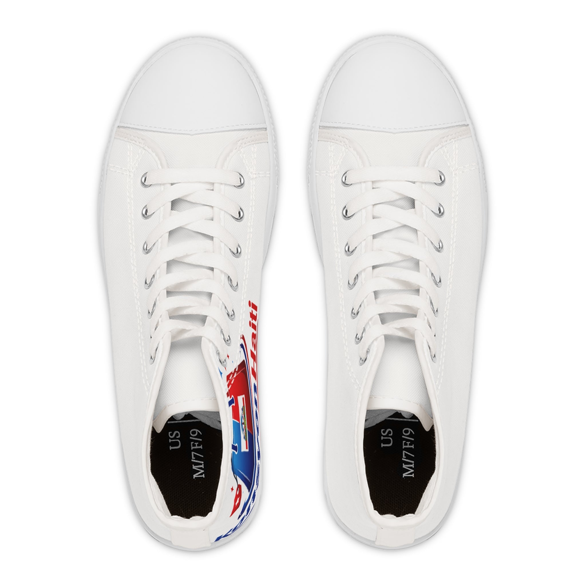 Patriotic Brushstroke High Top Sneakers — Women's USA Flag Design